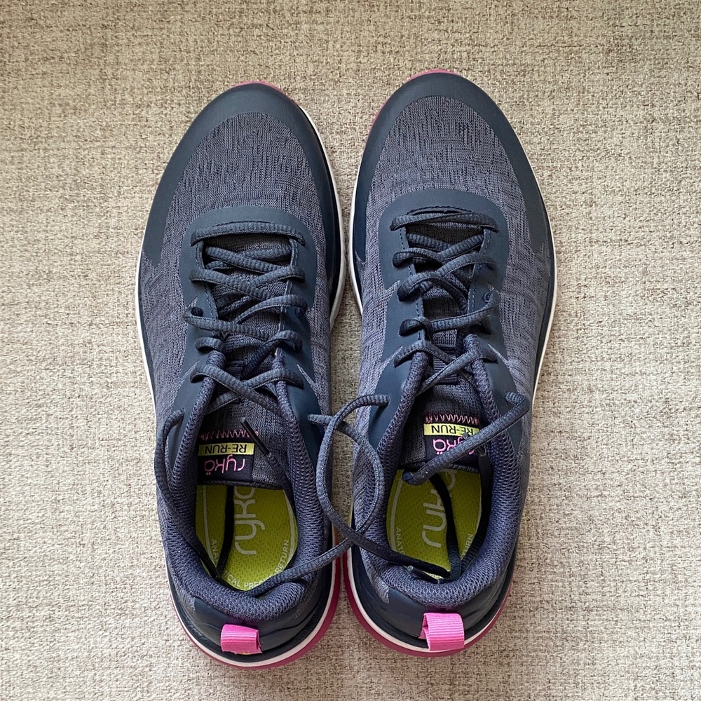 Ryka Women's Charcoal and Pink Sneakers/Running Shoes size 8.5.